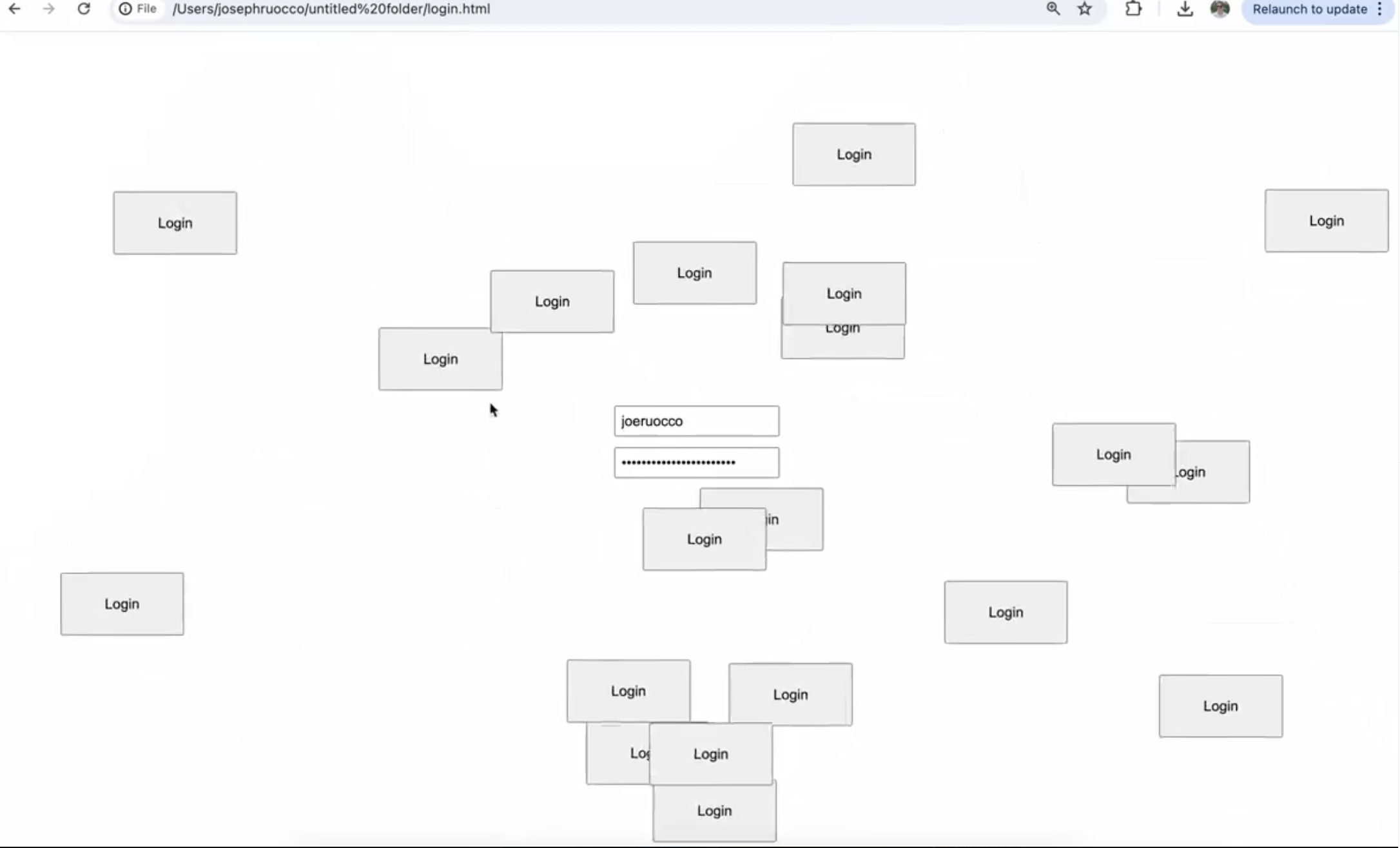 Login game screenshot